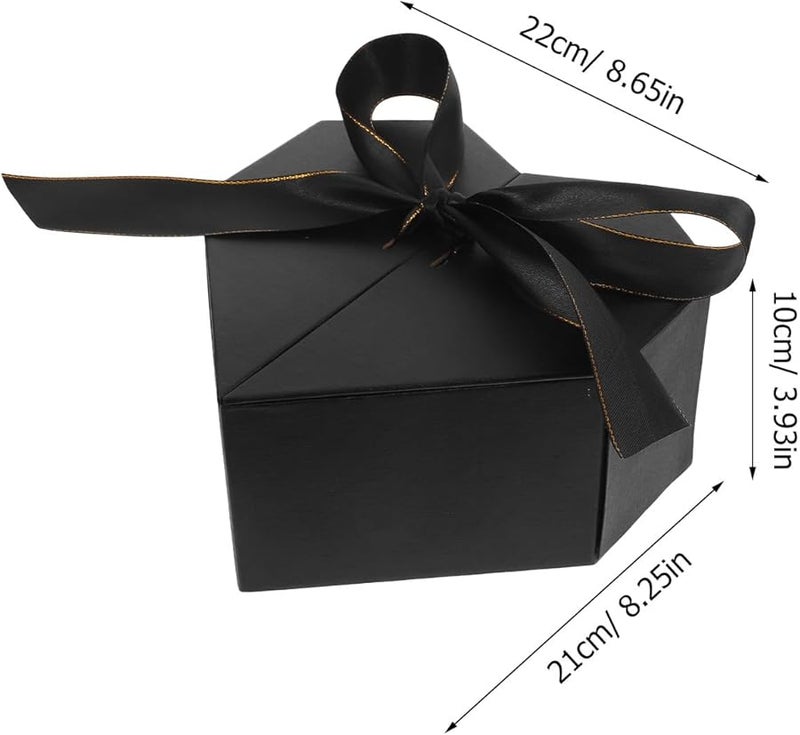Heart Shaped Floral Gift Box with Black Ribbon for Valentine Wedding Anniversary - Image 2